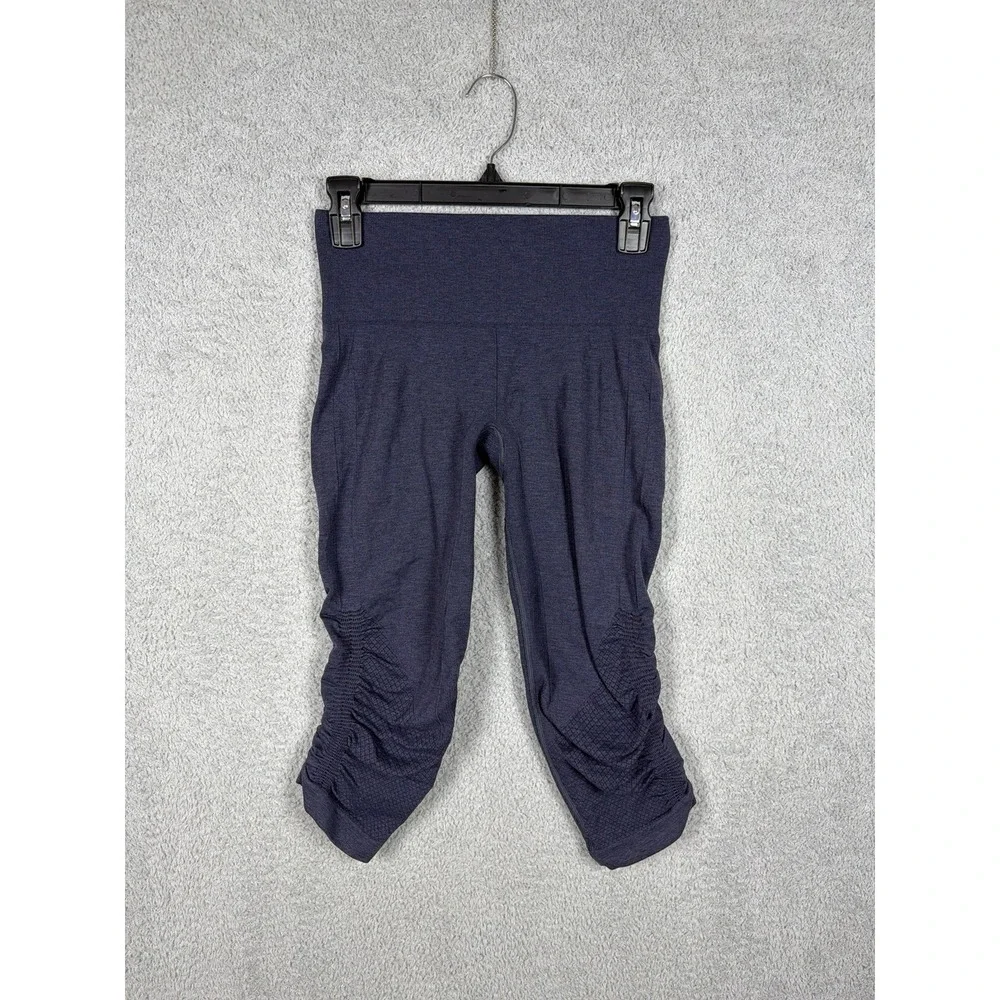 Lululemon In The Flow II Womens 4‎ Blue Ruched Activewear Elastic Waist Pull On